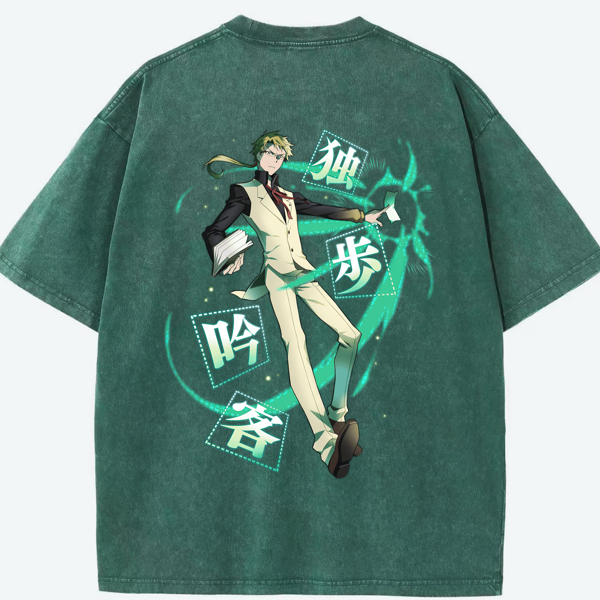 （画像用） 文豪ストレイドッグス Bungo Stray Dogs 綿100% ヴィンテージ風 半袖Tシャツ（背面プリント）